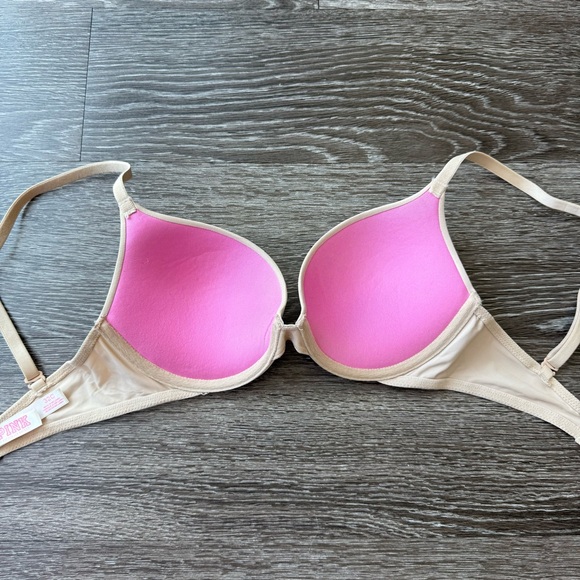 PINK Nude Push-up Bra - 32C - Picture 3 of 4